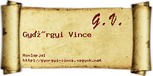 Györgyi Vince névjegykártya