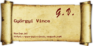 Györgyi Vince névjegykártya